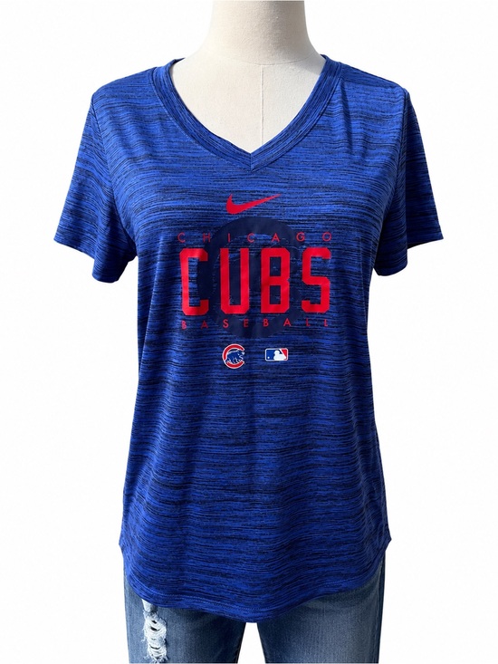 Nike Tops - Nike Royal Blue Chicago Cubs V-Neck Tee with Red Logo